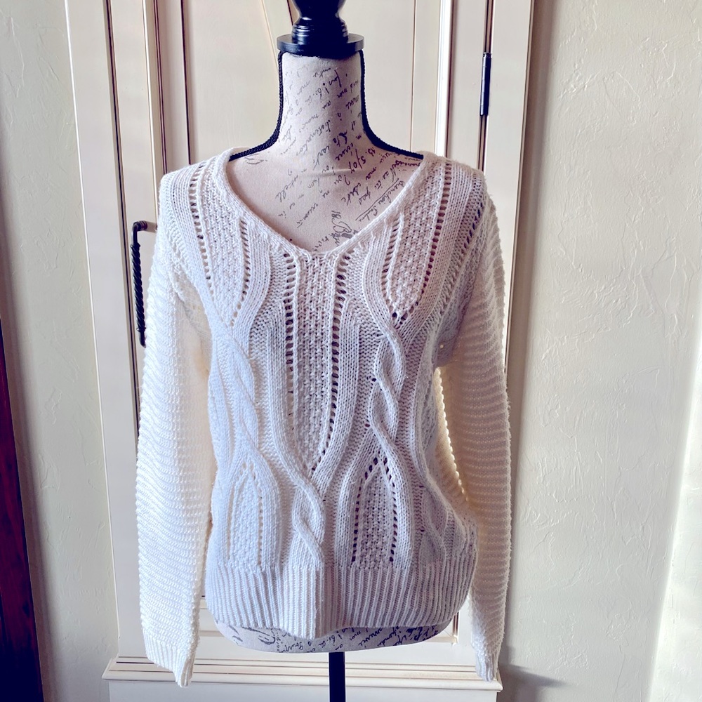 Winter White Ivy Rose Sweater